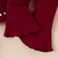 thumbnail image 6 of Otqutp Cute&nbsp;Kids&nbsp;Outfits for Girls Long Sleeve Ribbed Bowknot Romper Bodysuit Ruffles Bell Bottoms Pants Outfits Christmas Gifts 0-12 Months, 6 of 7