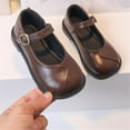 thumbnail image 7 of LNMQLPDBS Toddler Girl Shoes Girl's Adjustable Buckle Solid Color Leather Princess Shoes Flower Girl Dressy Non-Slip Flat Dress Shoes Little Girl Shoes for Communion Party and School, 7 of 7