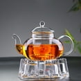 thumbnail image 3 of 1Pc 400ml Borosilicate Teapot Glass Steaming Teapot High Temperature Steamed Tea Boiled Teapot Boiling Water Pot Filter Teapot, 3 of 8