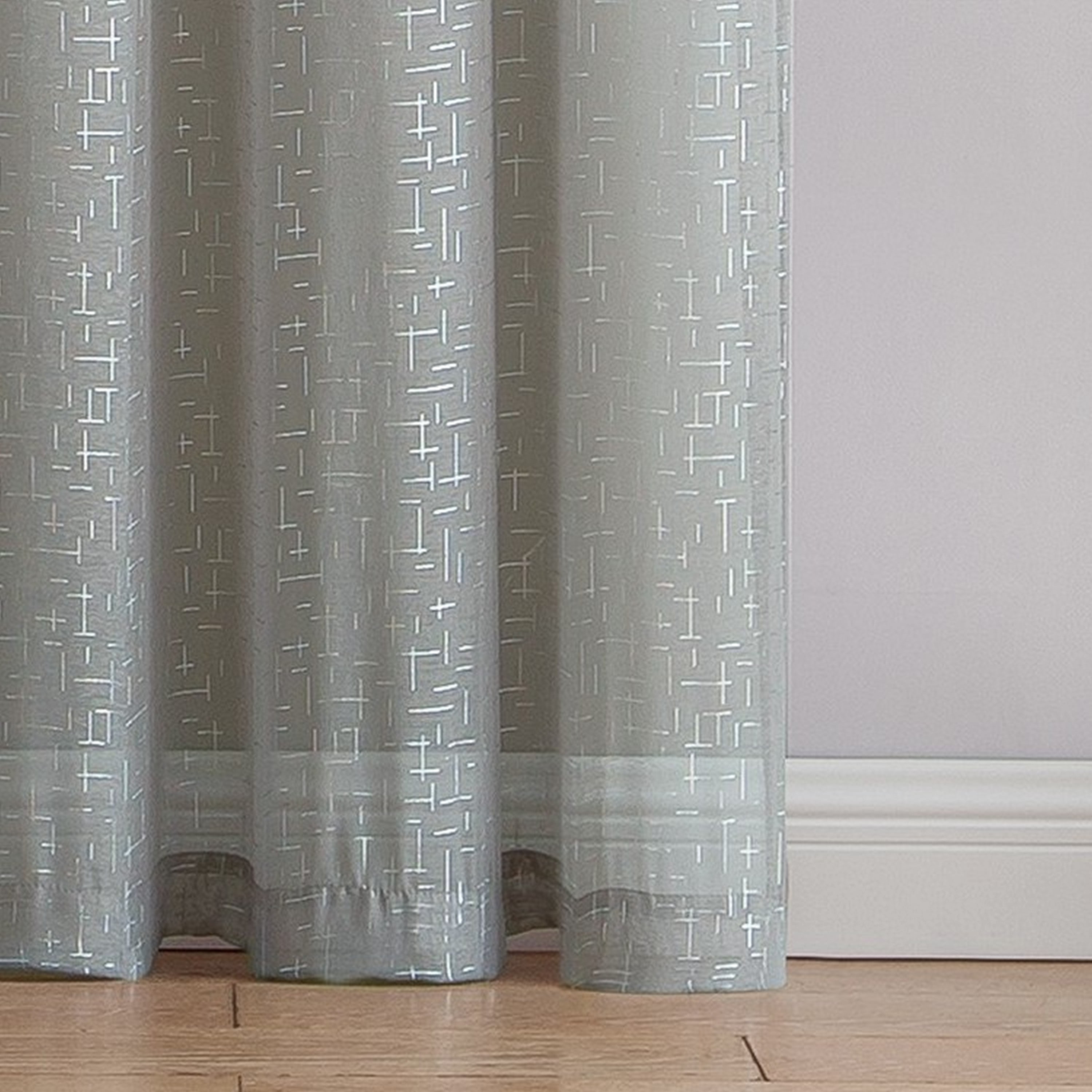 VCNY Home Harlow 2-Piece Grey Metallic Sheer Curtain Panel Set, 38" x 84"