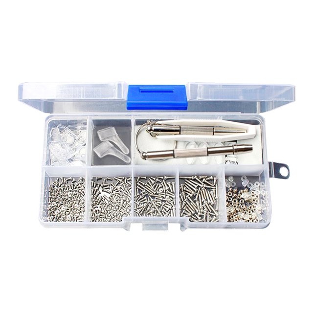 Juego de tornillos para anteojos, juego de almohadillas nasales universales antideslizantes de acero inoxidable, Control remoto de teléfono óptico, accesorios de reparación DIY Inevent TO000921-00B