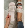 thumbnail image 1 of Women's Fashionable Luxurious Pearl Decoration Slippers With A Single Strap, Casual, Comfortable, Classic French Design, Beaded, Open Toe, Flat Sole,, 1 of 4