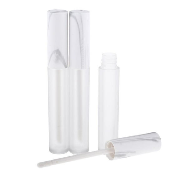Tubo Vacío Portátil Del Lustre Del Bálsamo 4.5ml Con De Mármol Del Casquillo, Plástico Sunnimix Envases de brillo de labios vacíos