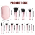 thumbnail image 6 of Livhil 10pcs Portable Travel Makeup Brush Set, Function Mini Makeup Brushes with Pouch(Pink), 6 of 9