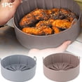 thumbnail image 4 of Graflsoa Non-Stick Silicone Air Fryer Grill Tray - 19cm Round, Heat-Resistant & Easy Clean, Gray, 4 of 6