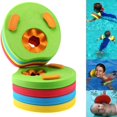 thumbnail image 4 of 4 Pcs Kids Arm Float Discs EVA Swim Float Colorful Discs Armbands Floating Sleeves Buoyancy Circles Rings, 4 of 7