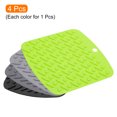 thumbnail image 3 of Uxcell 4pcs Kitchen Coasters Cup Mat Table Pad Silicone Heat Resistant Trivet Mat-Black/Dark Grey/Light Grey/Green, 3 of 5
