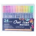 thumbnail image 2 of Highlighter Pen, Bright Colours Outline Pens Fluency Ink 24 Colors  For Graffiti For Young People For Painting For Periodicals, 2 of 8