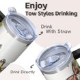 thumbnail image 4 of Butterfly 20oz Stainless Steel Tumbler with Handle and Straw – Insulated Travel Cup with Sliding Lid, 360° Full Wrap Printed Mug for Home, Outdoor & Sports Use, Spring, 4 of 6
