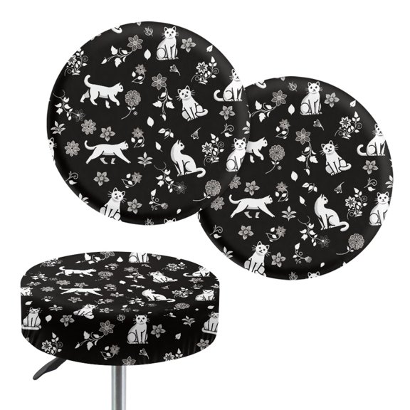 Chririnla Soft Stool Seat Cover Protector for Home Bar, Polyester Elastic Bar Stool Cushion Covers with Waterproof