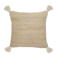 thumbnail image 2 of Laddha Home Designs Handcrafted Braided Striped Throw Pillow Cover - 20" - Beige and Brown, 2 of 9