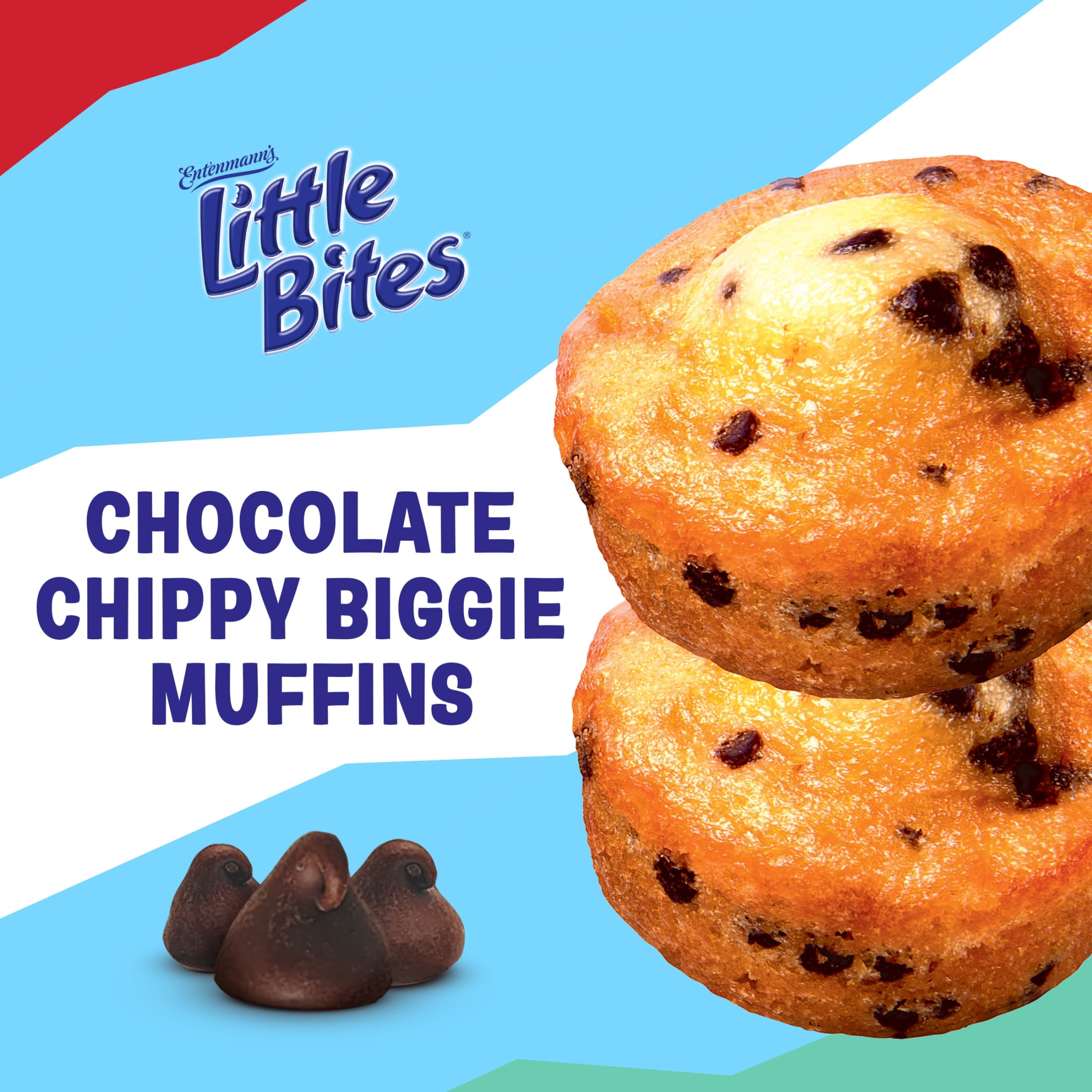 Little Bites Feelin' Chocolate Chippy Biggie Muffins, 4 Count, Chocolate Chip Muffins, 4.75 oz Pouch