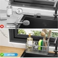 thumbnail image 5 of Gray Sink Caddy Organizer with High Brush Holder & Sponge Holder304 Rustproof Stainless Steel Kitchen Countertop Soap Dispenser Storage Modern Gray Kitchen Decor & Accessories, 5 of 6