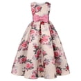 thumbnail image 2 of Penkiiy Robe Fleurie Filles Sans Manches Coton Imprimée Robes 11-12 Ans Rose, 2 of 7