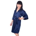 thumbnail image 3 of YTDSCS Toddler Summer Girls Silk Robe Kids Solid Color Cardigan Bathrobe Baby Stain Pajamas Soft Bathrobe Sleepwear for Teenagers 2-14 Years, 3 of 9