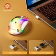 thumbnail image 5 of Wireless Mouse, Rechargeable with 9-Color Backlight, 1400 DPI, 2.4G USB, 5 Buttons, Long Battery Life, Wide Compatibility for PC, Laptop, Mac, PS5, and Tablet (White), 5 of 10