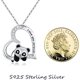 thumbnail image 5 of Collar de panda Regalos para el día de la madre Colgante de corazón de animal lindo de plata de ley 925 - Te amo para siempre Joyas para mujer Chica Panda Loversilver JAMW Sencillez, 5 of 5