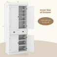 thumbnail image 3 of Gymax 72'' Kitchen Pantry Storage Cabinet Tall Freestanding Cupboard w/ 4 Doors Large Drawer White, 3 of 8