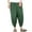 Green, variant on CHEEREAM Men's Harem Capri Pants Drawsting Elastic Waist Wide Leg Loose Baggy Capris Summer Linen Pants with Pockets Gray 3XL