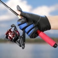 thumbnail image 3 of Guantes de pesca con corte de dos dedos, antideslizantes, impermeables, para pesca con mosca, fotografía, senderismo, ciclismo y caminatas (azul) 637, 3 of 5