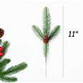 thumbnail image 3 of Christmas Greenery Pine Garland Picks Floral with Pinecone Fake Christmas Needles Branches Christmas Picks for Home Garden Decoration 20 Pcs 11", 3 of 7