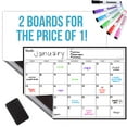 thumbnail image 2 of Magnetic Dry Erase Fridge Calendar and Whiteboard Bundle for Fridge: 2 Boards - 17"x12" - 6 Fine Tip Markers and Large Eraser with Magnets - Monthly Magnetic Whiteboard for Fridge - Fridge Whiteboard, 2 of 6