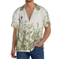 thumbnail image 3 of Sigee Herbs and Wildflowers Print Men's Shirts Casual Button Down Short Sleeve Summer Beach Shirt Hawaiian Vacation Shirts Tee Shirt-Large, 3 of 7