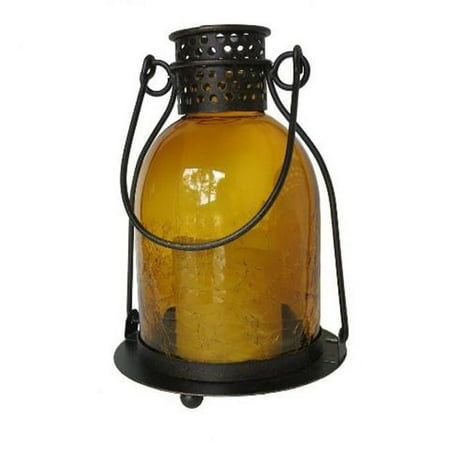 Monaco Glass LED Candle Lantern - Amber