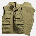 thumbnail image 5 of APEXFWDT Men’s Lightweight Outdoor Vest Stand Collar & Mesh Lining Vest with 6 Pockets for Fishing, Hiking & Photography,M,Khaki, 5 of 5