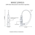 thumbnail image 5 of Rosec Jewels Three Stone Earrings for Women - Certified Moissanite Hoop Earrings for Mom, 14K White Gold, 5 of 6