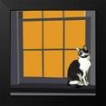 thumbnail image 2 of Kalina, Emily 12x12 Black Modern Framed Museum Art Print Titled - Cat on a Window Sill I, 2 of 5