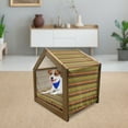 thumbnail image 3 of Tribal Pet House, Oriental Arrangement of Classic Culture Motifs with Circles and Squares, Outdoor & Indoor Portable Dog Kennel with Pillow and Cover, 5 Sizes, Multicolor, by Ambesonne, 3 of 5