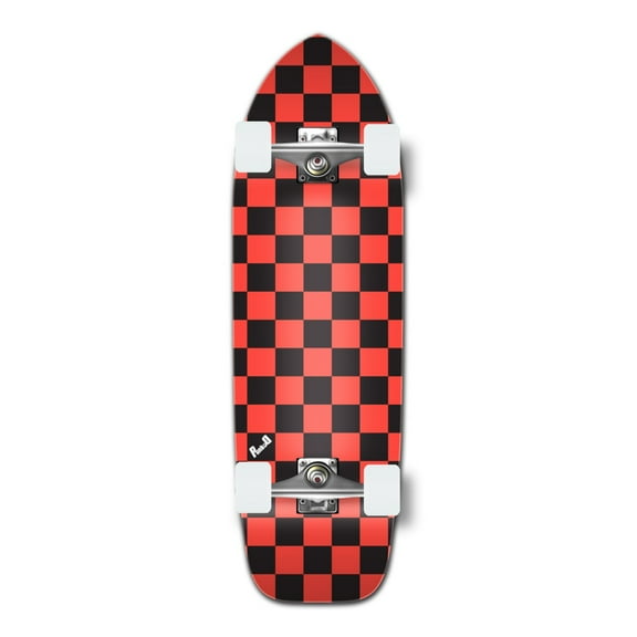 Yocaher Old School Longboard Complete - Checker Orange