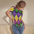 thumbnail image 3 of Fotbe Mardi Gras4 Body de Mujer con Cuello Redondo y Mangas Cortas, Sin Mangas Ajustado, Suave, Cómodo y Básico-Large, 3 of 7