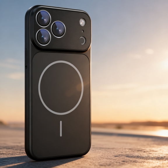 for iPhone 16 Pro Max Magnetic Case, Built-in Camera Lens Protector, Slim Hard PC Silicone Bumper Shockproof Protective Phone Cover for iPhone 16 Pro Max Compatible with Mag-Safe, Black