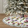 Christmas Tree Skirt, Tulips Flowers Yellow Purple Christmas Tree