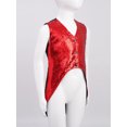 thumbnail image 4 of Manyakai Gilet à Paillettes pour Garçons Sans Manches Veste Formelle Manteau Robe Queue d'Hirondelle Rouge 14, 4 of 7