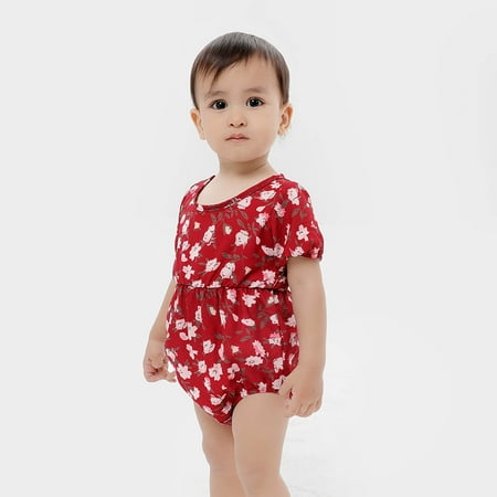

Wodofoxo Promotion Parent-child Summer Fashion Small Flower Print Beach Sleeveless Dress Mother-daughter Suit Baby
