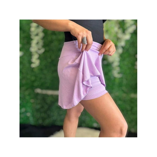 Falda Short Sexy Deportiva Tela Strech Comoda Ligera Color Lila Talla Unitalla Marca Emil SaEs