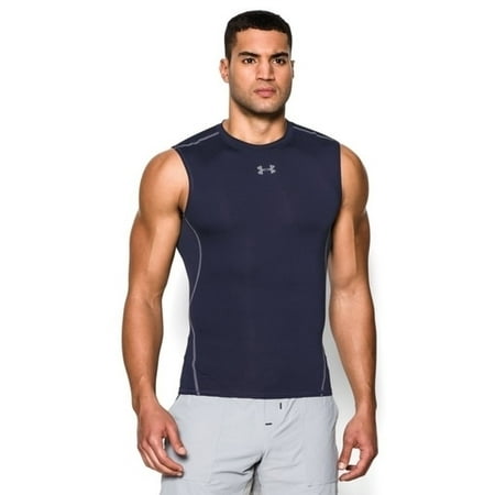 - Under Armour 1257469 Men's Navy UA HeatGear Sleeveless Compression Shirt Medium