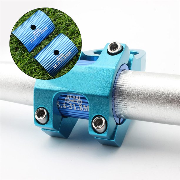 Adaptador de cuña de manillar ultraligero, espaciadores reductores de tamaño de vástago de carretera de montaña, enchufe de hoja de conversión de mani Azul 254-318 mm Macarena Adaptador de cuña para vástago de bicicleta