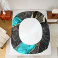 thumbnail image 5 of Homewish Adult Fashion Marble Bed Sheets, Black Cyan Abstract Ombre King Sheets, Modern Artwork Sheet Set, Luxury Bedroom Decor, 4pcs, 5 of 7