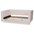 thumbnail image 4 of Baxton Studio Oksana Pink Velvet Upholstered and Gold Finished Queen Size Daybed, 4 of 6