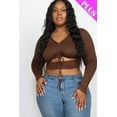 thumbnail image 4 of Plus Size Drawstring Ruched Cutout Crop Top 2XL, 4 of 11
