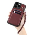thumbnail image 2 of SaniMore for iPhone 14 Pro PU Leather Case, Zipper Purse RFID Blocking 4 Card Slots Removeable Wrist Strap Protective Handbag Flip Cover Stylish Shockproof for Girls Women, Winered, 2 of 12
