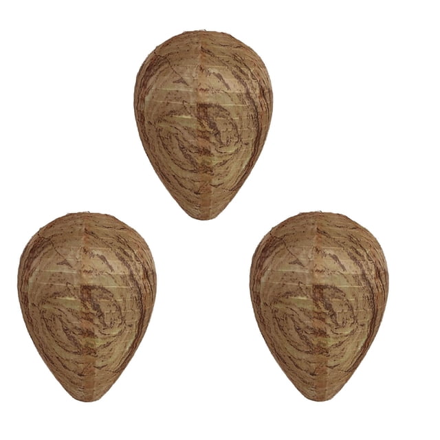 3 Uds Señuelo de Nido de Avispas de Papel Baoblaze Marrón Impermeable