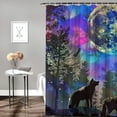 thumbnail image 2 of Orinice Wolfs Forest Full Moon Bathroom Decor Set with Hooks, Colorful Luxurious Graphic Print Polyester Fabric Fashion Shower Curtain, 100% Polyester Chic Modern Bathroom Decor, Multi-Size 36x72, 2 of 7