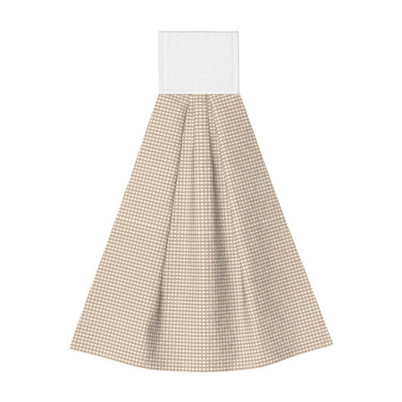 

Gaeub Brown Gingham Print Hand Towels with Hook Hanging Tie Towels Coral Velvet Dishtowels for Bathroom Restroom Home Decor