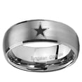 thumbnail image 2 of Tungsten Cowboys Star 8mm Brushed Gray Dome Polished Edges Men Ring, 2 of 2