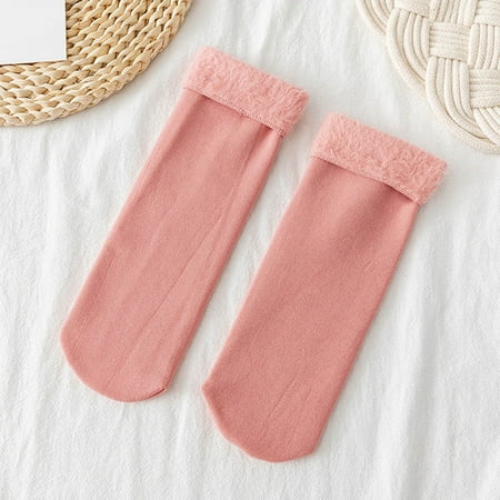 

Soighxzc Women Casual Solid Plush Socks Warm Thickened Socks